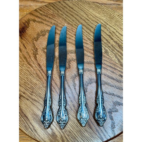 Set of 4 Oneida Brahms  Dinner Knives Hollow  community stainless flatware 9" - Picture 2 of 11